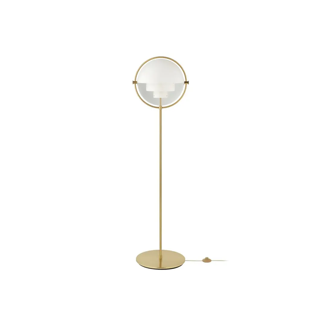 GUBI Stehleuchte Multi-Lite, Höhe 148 cm, messing/weiß
