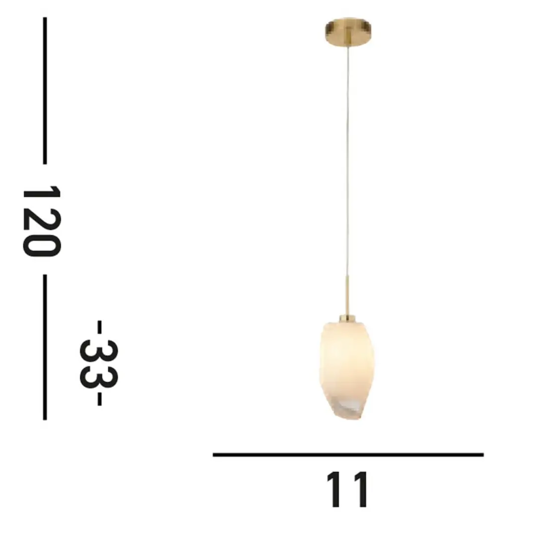 Searchlight Pendelleuchte Rocky, 1-fl., messingfarben, Stahl, Glas