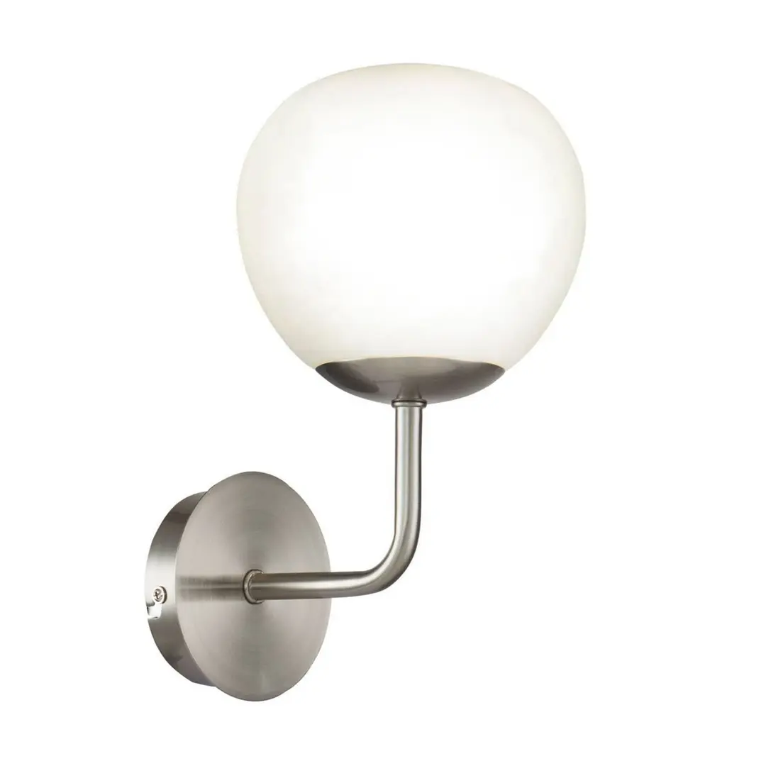 Maytoni Wandleuchte Erich, nickelfarben, Glas/Metall, 1-flg.