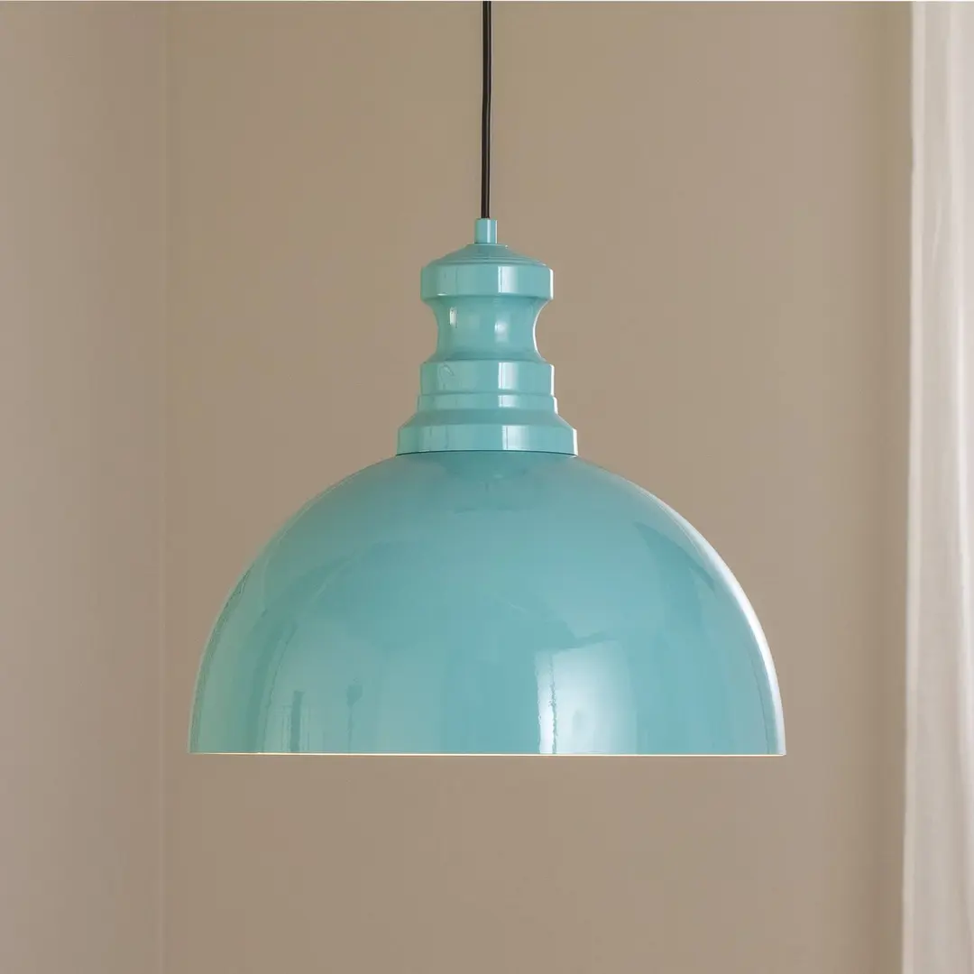 Opviq Pendelleuchte Kure, türkis, Metall, Ø 40 cm E27
