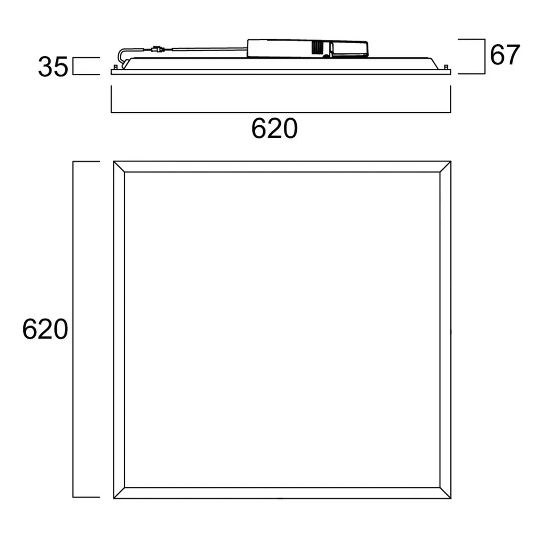 Sylvania LED-Einbaupanel QUANTUM weiß 62x62 cm on/off 26 W UGR19 IP54