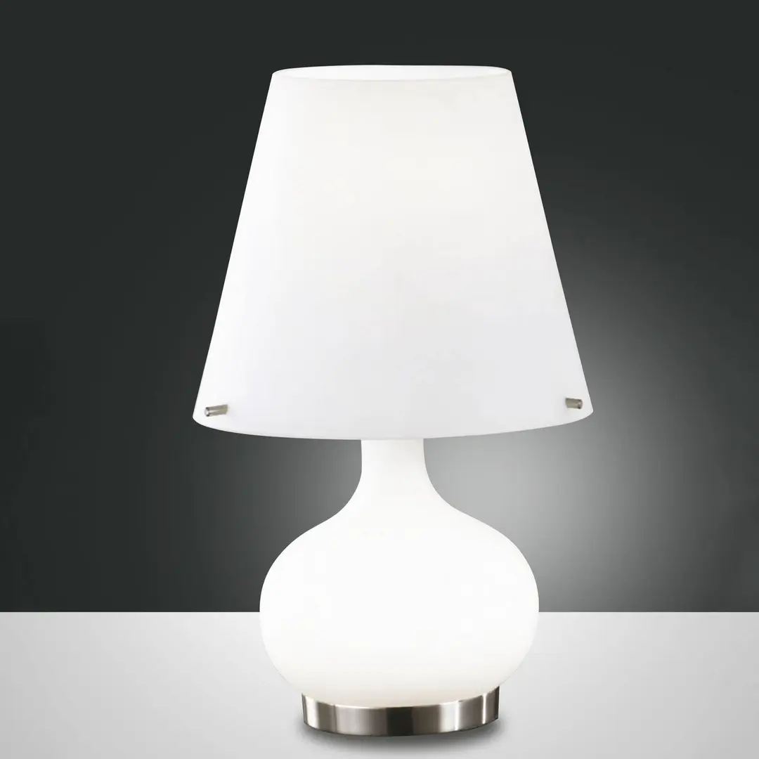 Fabas Luce Tischleuchte Ade, Höhe 33 cm, weiß, Glas