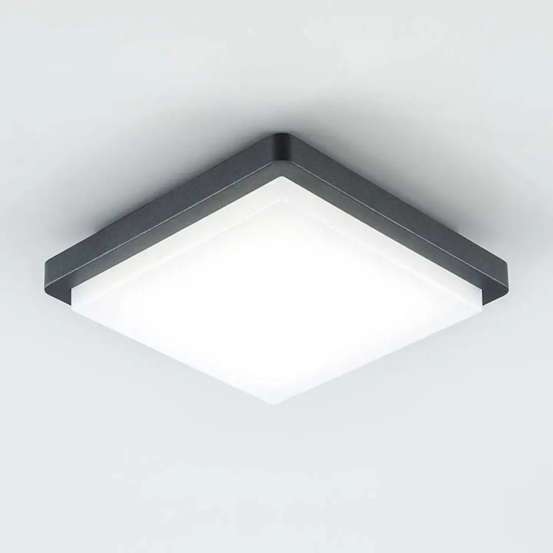 EVN LED-Außendeckenleuchte Tectum, 23x23 cm, anthrazit, 150°