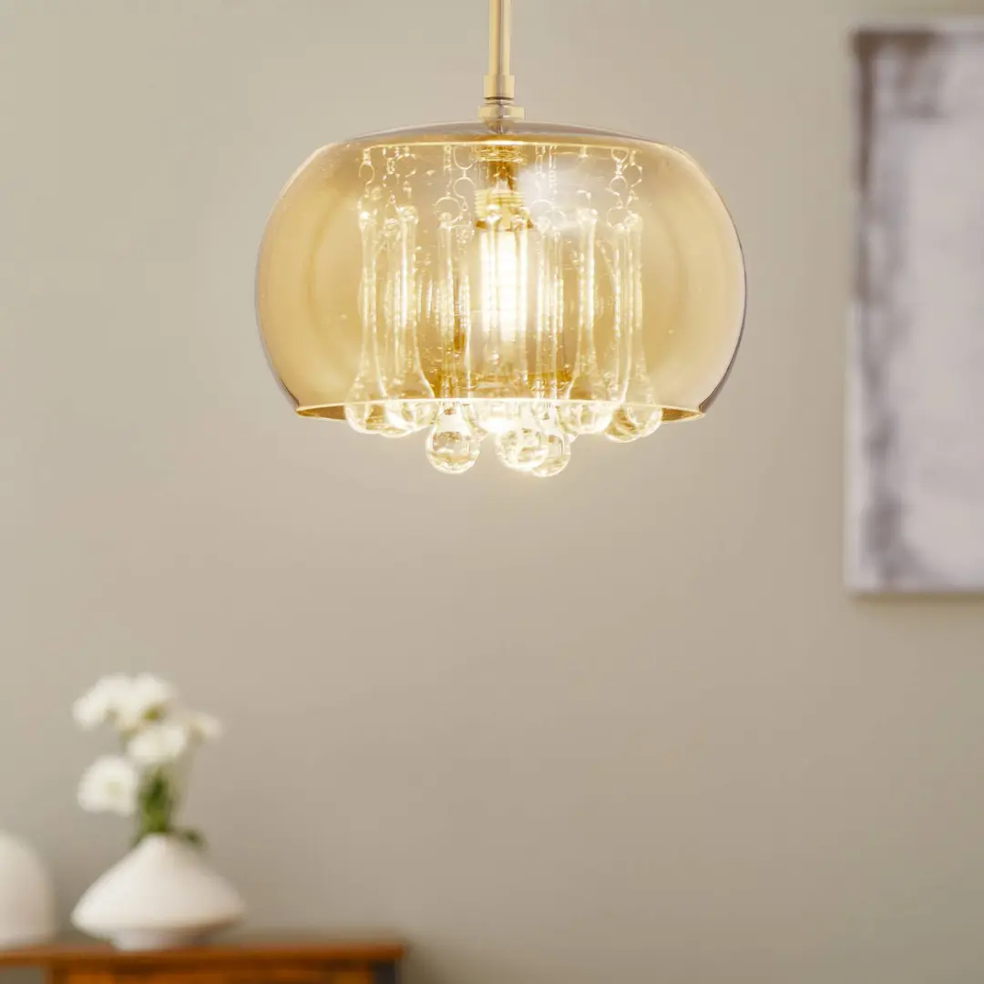 Schuller Valencia LED-Pendellampe Argos mit Kristalltropfen Ø 22 cm