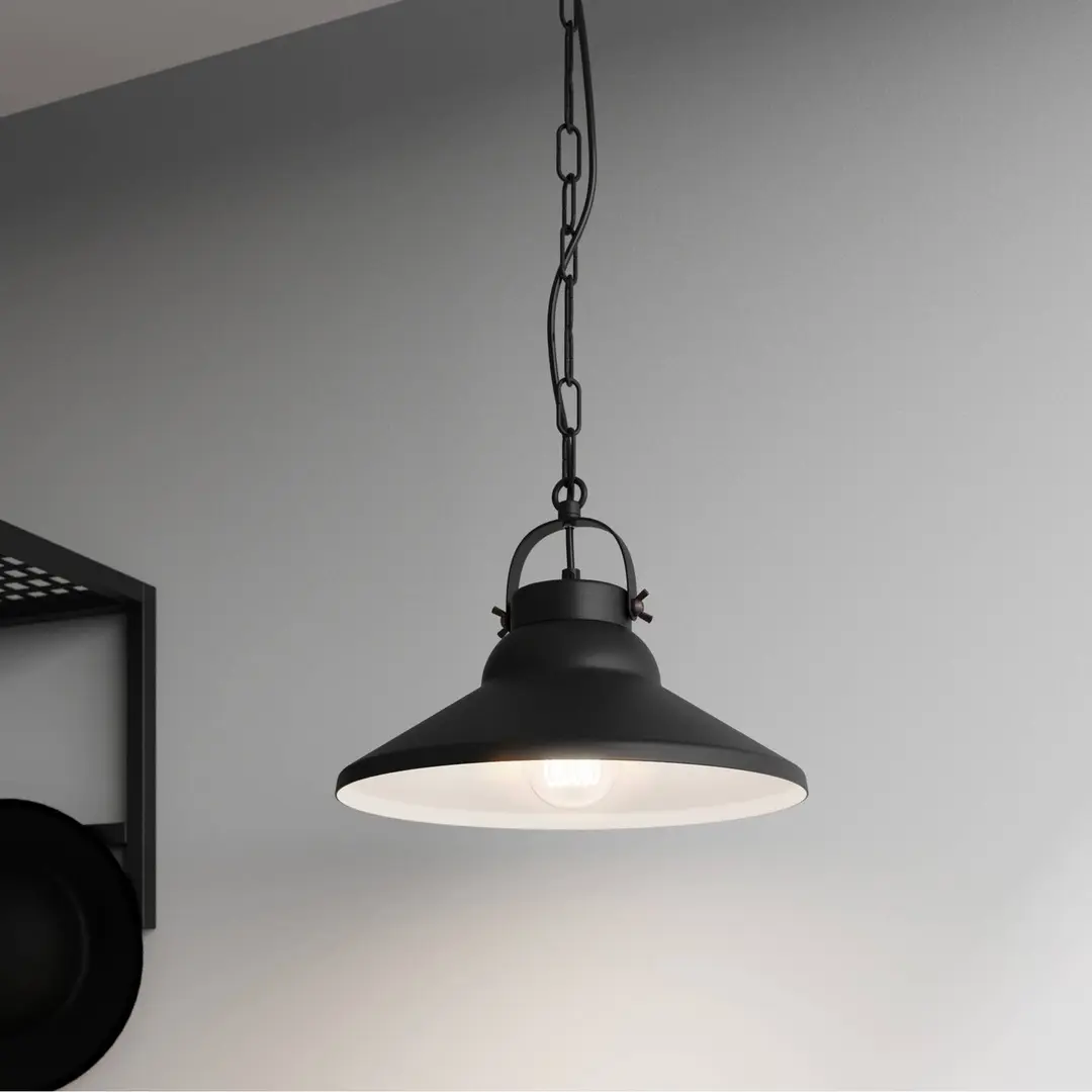 Luminex Hängeleuchte Iron, schwarz/weiß