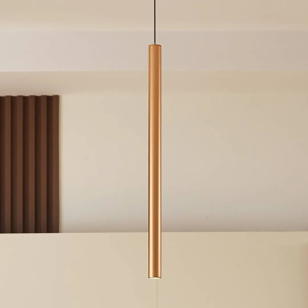 Lindby LED-Pendelleuchte Lumaro, gold, 55 cm, 48V, dimmbar