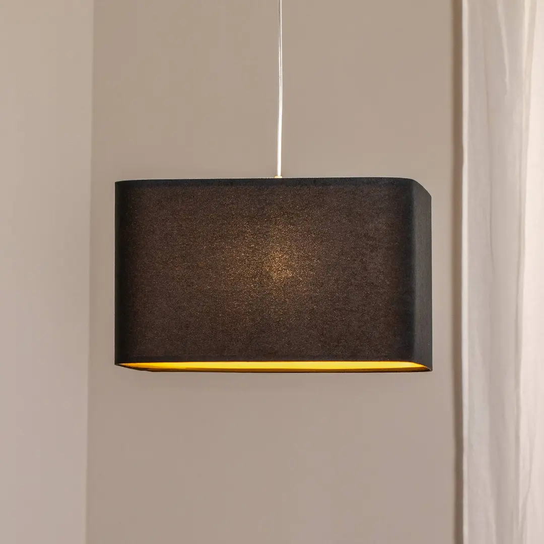 Maco Design Hängeleuchte Kwadro, schwarz, 40 x 40 cm, Velourstoff