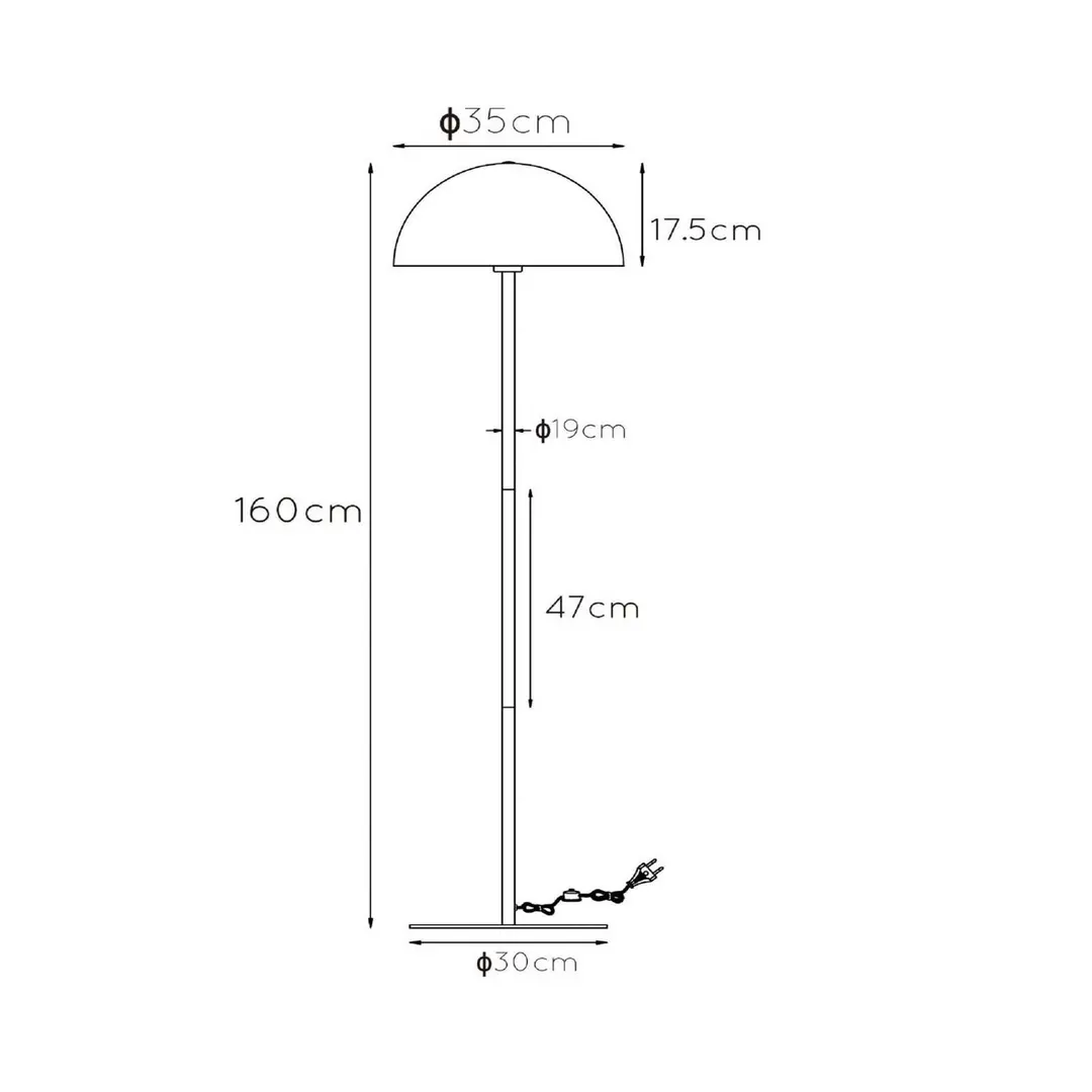 Lucide Stehleuchte Siemon aus Stahl, Ø 35 cm, blau