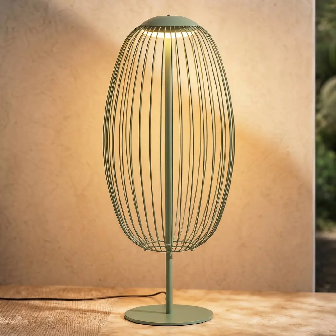 Lucande LED-Außenstehleuchte Richi, grün, Höhe 90cm, IP44