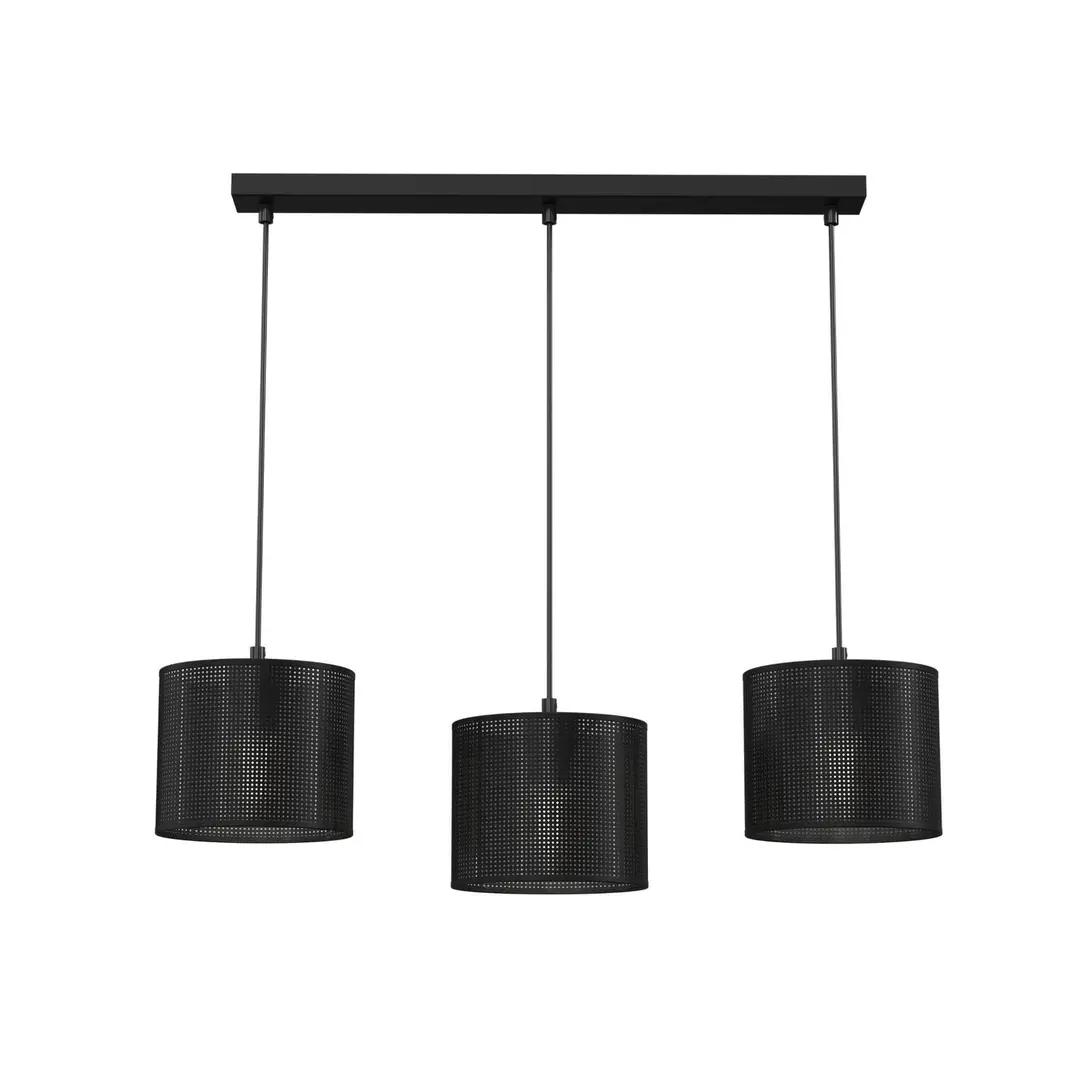 Luminex Hängeleuchte Jovin, schwarz, 75 cm, dreiflammig, linear