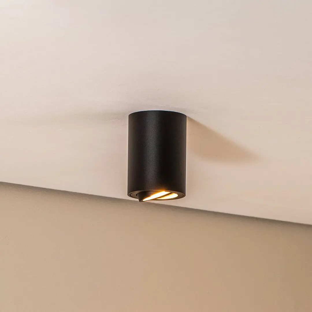 Eko-Light Deckenspot Bima, rund schwarz