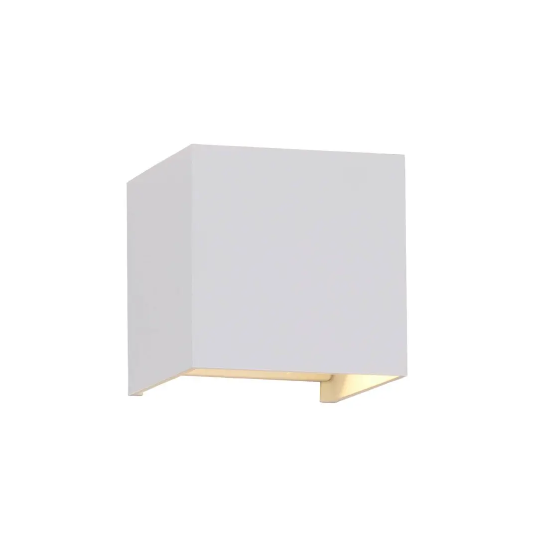 Mantra Iluminación LED-Außenwandleuchte Davos, weiß, eckig, dimmbar, Aluminium