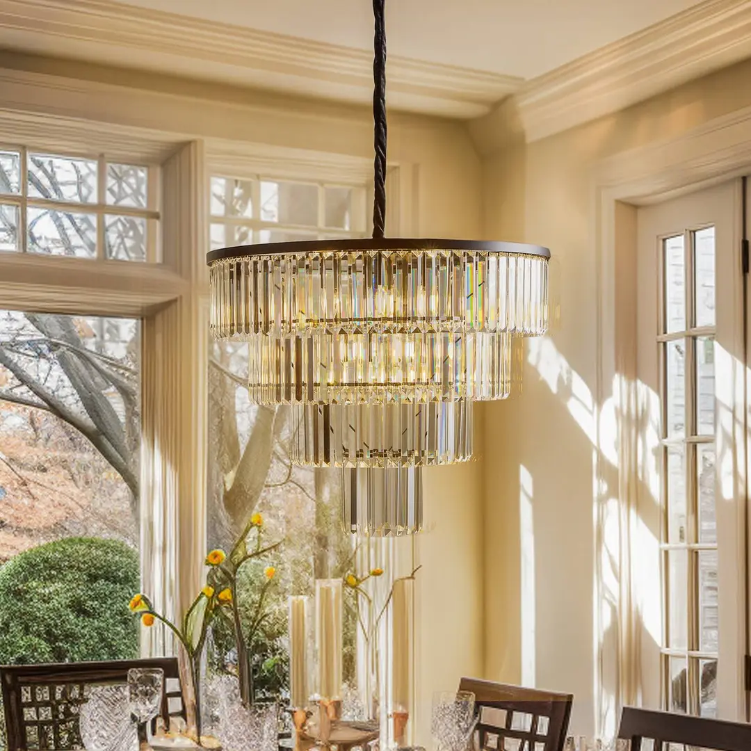 Nowodvorski Lighting Hängeleuchte Cristal, transparent/schwarz, Ø 71 cm