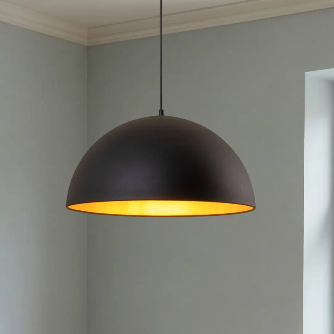 ROYALTECH Hängeleuchte Lipeo, schwarz/gold, Ø 50 cm, Metall, E27