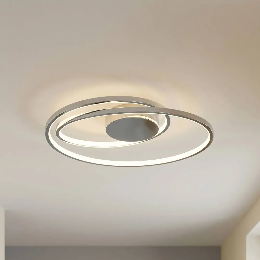 Lucande LED-Deckenlampe Maire, chromfarben, Metall, dimmbar