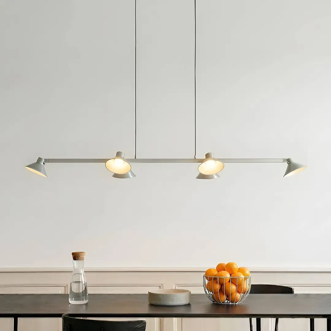 Lucande LED-Hängelampe Steve, alu, 113 cm, 6-flg., dimmbar