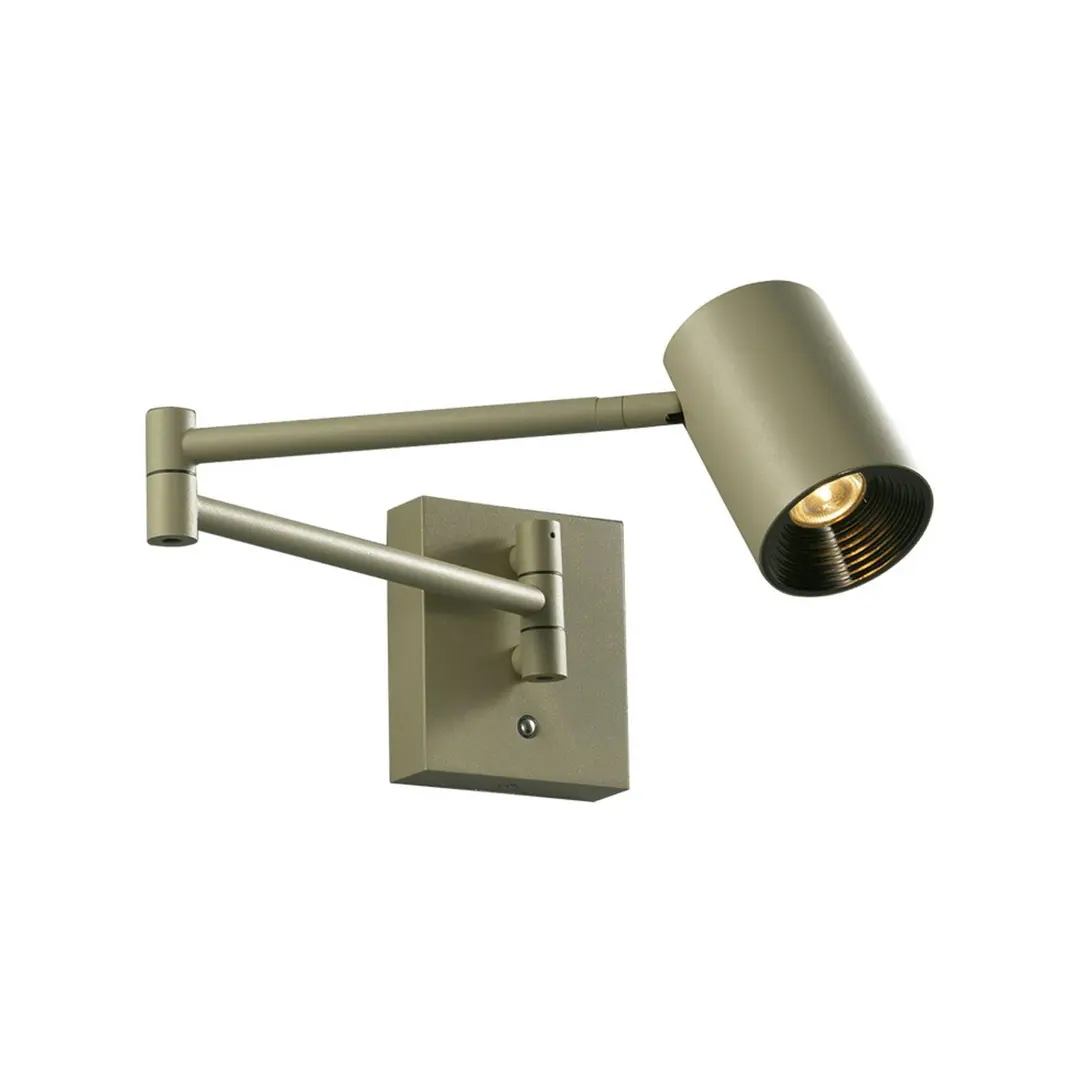 Viokef LED-Wandlampe Melina olivgrün Ausladung 55 cm Metall dimmbar
