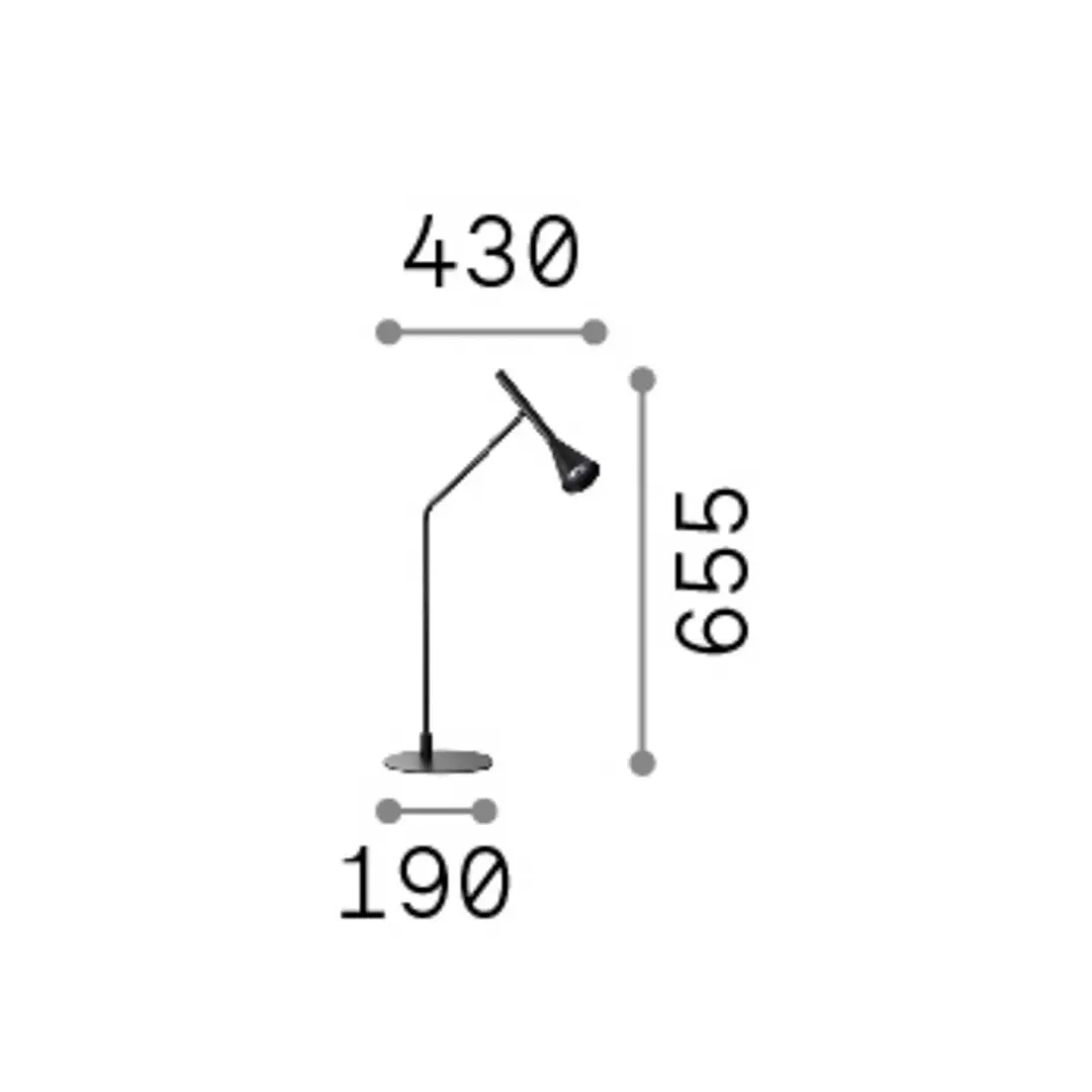 Ideal Lux LED-Tischlampe Diesis, nickel, Höhe 65 cm, Dimmer