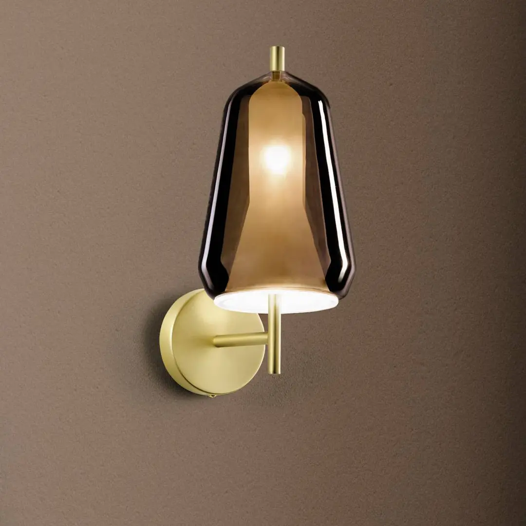 miloox by Sforzin Wandleuchte X-Ray, bronzefarben/goldfarben, Höhe 29 cm, Glas