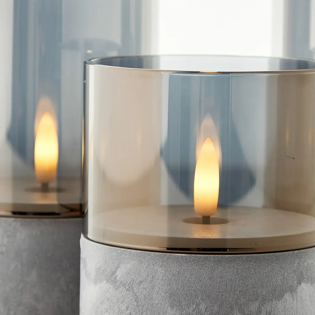 Brilliant LED-Tischleuchte Bougie grau/rauchgrau-transparent