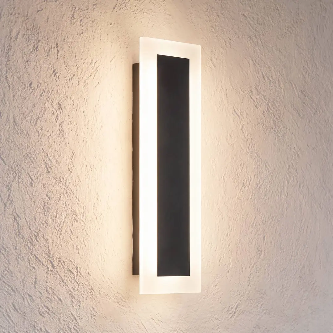 Milagro Lighting LED-Außenwandleuchte Wow, schwarz/weiß, Metall, IP54, CCT