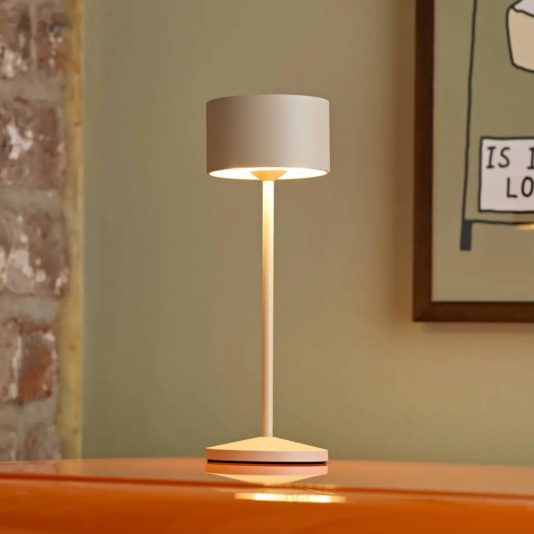 Sigor LED-Akku-Tischleuchte Veluna, beige, 3er-Set, 25 cm, IP44