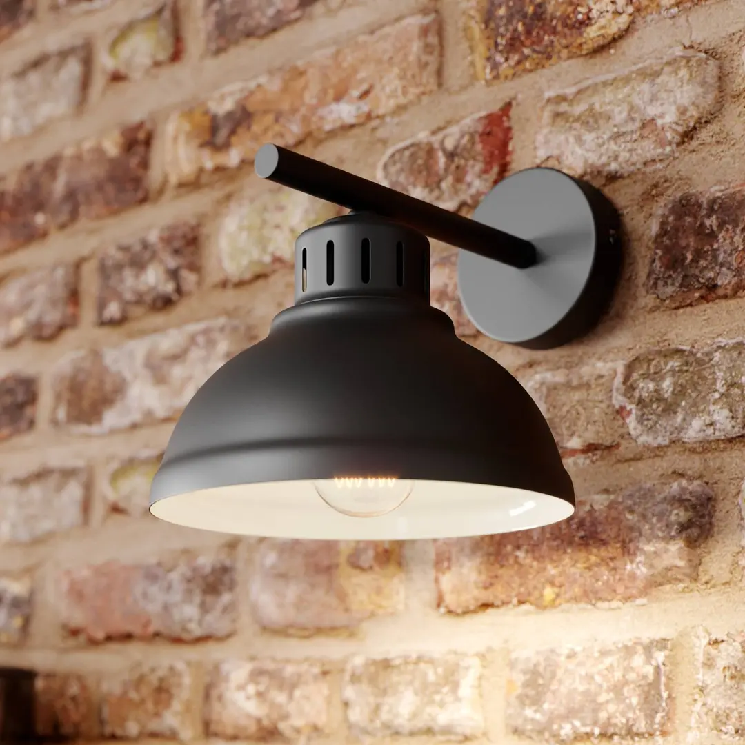 Luminex Wandleuchte Sven, schwarz, Metall, 1-flammig