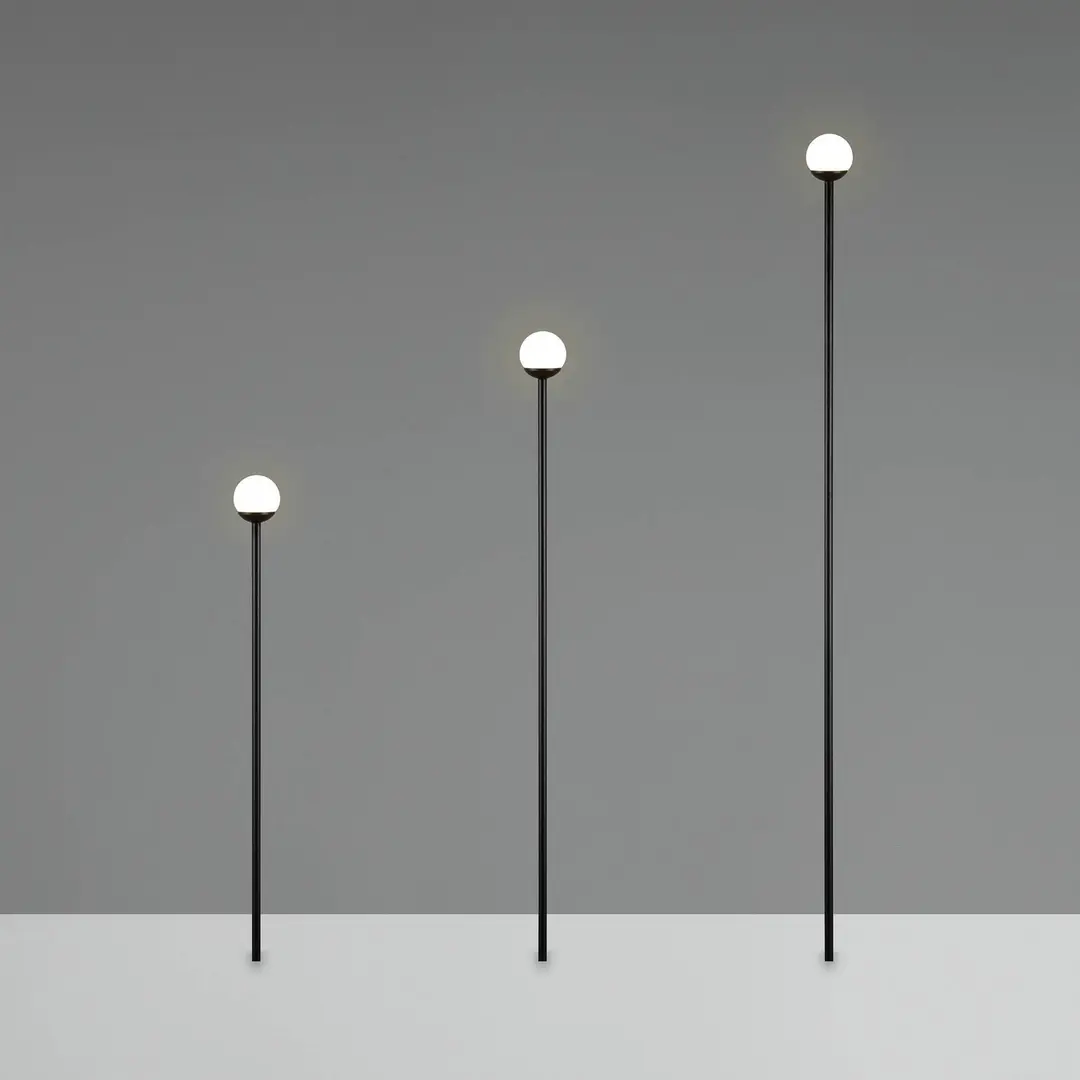 Reality Leuchten LED-Erdspießleuchte SCOOP, schwarz, 3-flammig, IP44, Stecker