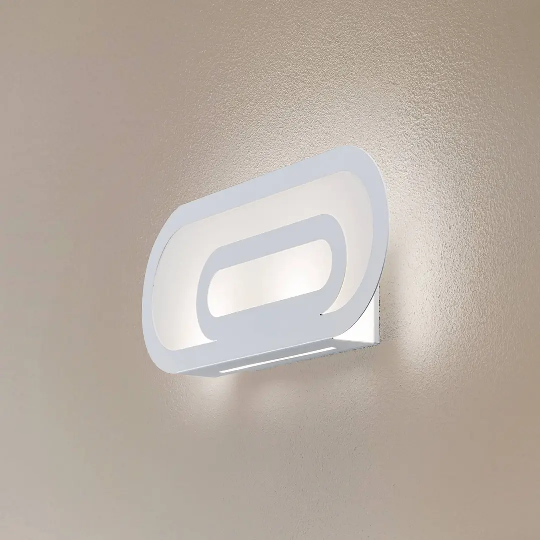SOLLUX LIGHTING Wandleuchte Elzear, oval, weiß, 40 cm