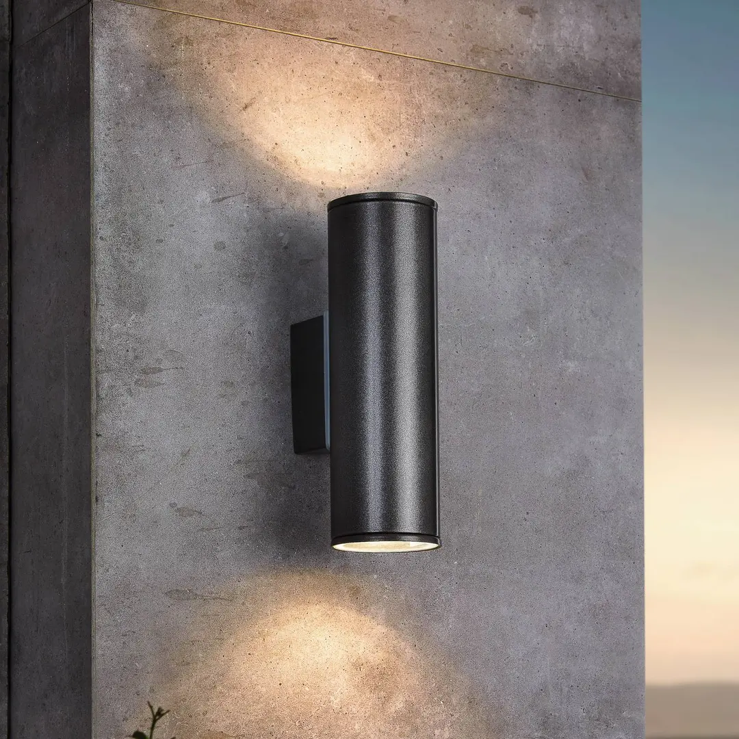 EGLO Wandlampe Riga, anthrazit, Höhe 20 cm, Metall, 2-flg.