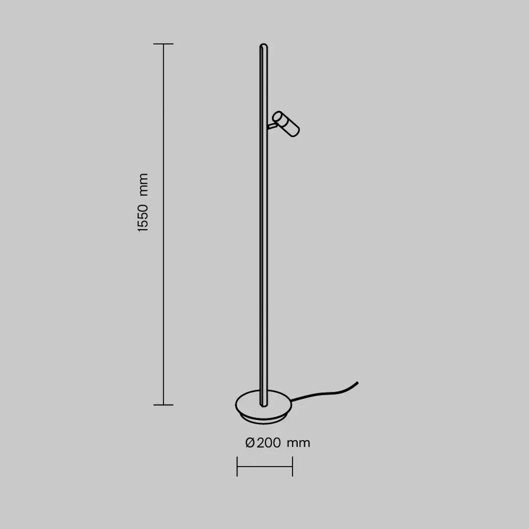 Maytoni LED-Stehleuchte Thin, messing, Alu, Höhe 155 cm, dim