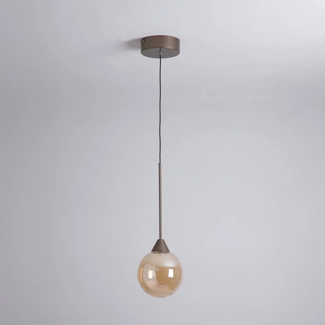 Searchlight LED-Hängeleuchte Opus Lux, 1-fl., bronze, Glas amber, CCT