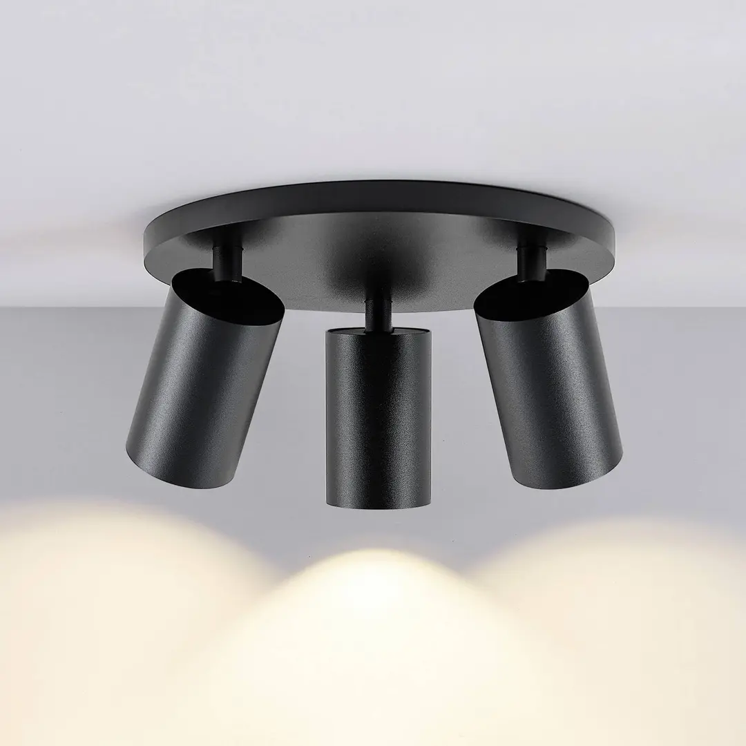 Deko-Light Deckenspot CAN TILT, schwarz, Ø 25 cm, 3-flammig Metall GU10