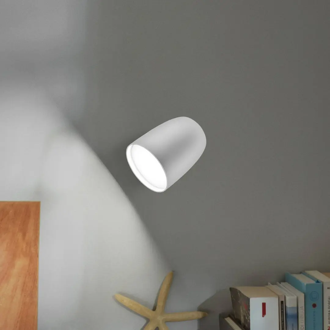 Bover LED-Außenwandlampe Nut, weiß, Alu/Stahl, Höhe 13,5 cm