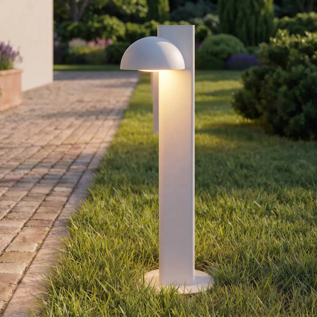 Lucande LED-Wegeleuchte Velira, hellgrau, 77cm, 1-flg., IP44