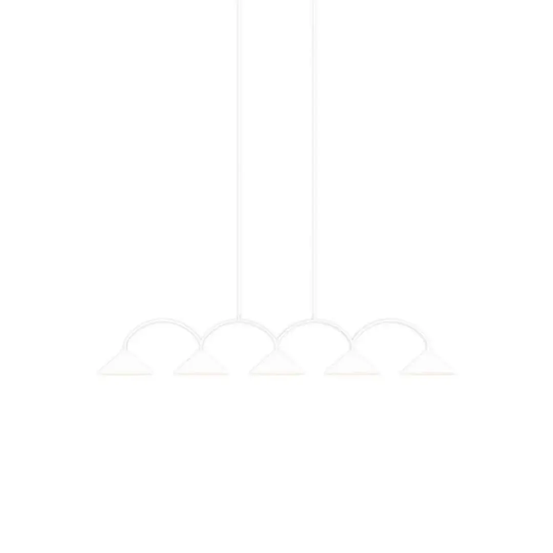 Globen Lighting Hängelampe CURVE 5, weiß, 5-flg., 165 cm