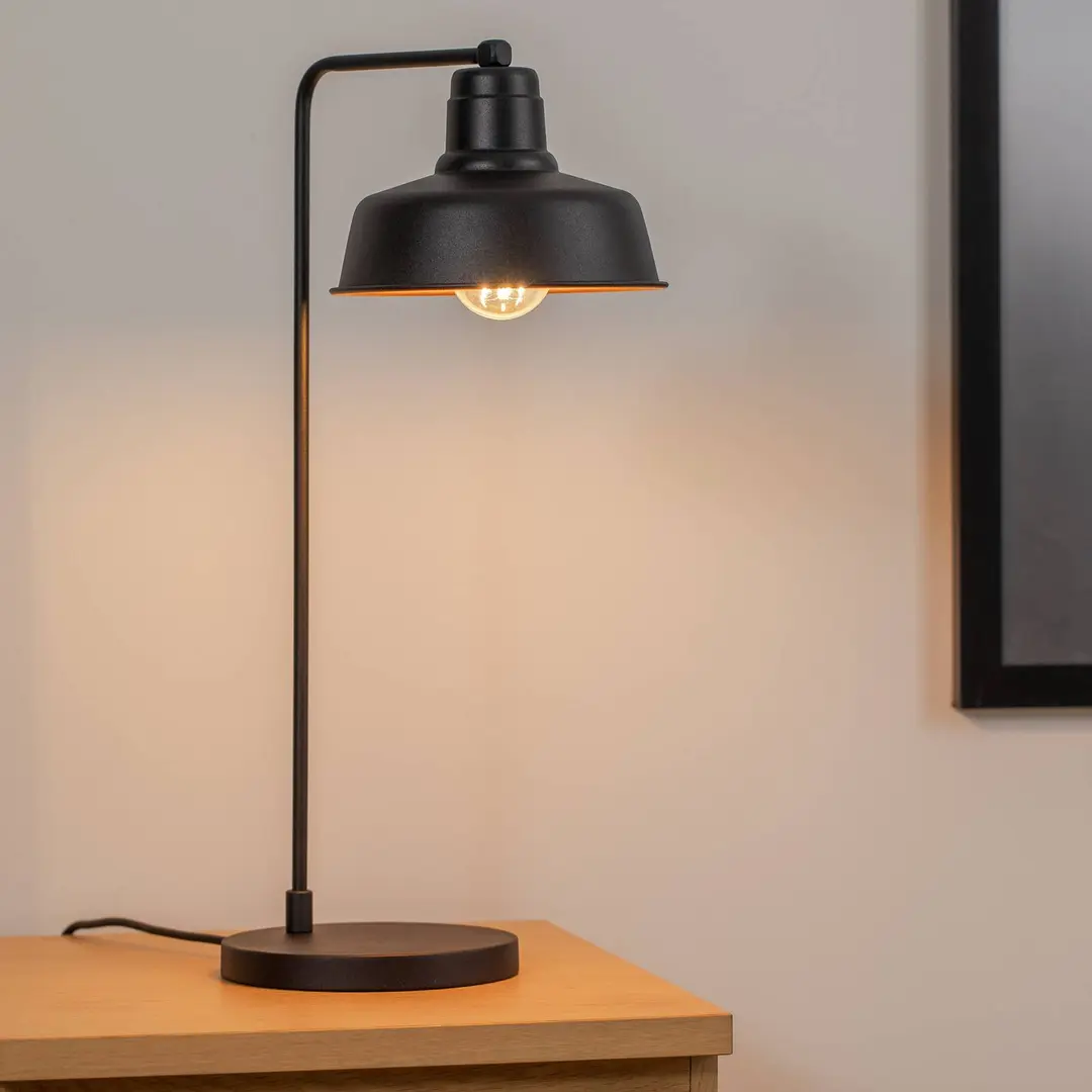 Opviq Tischleuchte Berceste 181BLACK-ML, schwarz Metall Höhe 55 cm