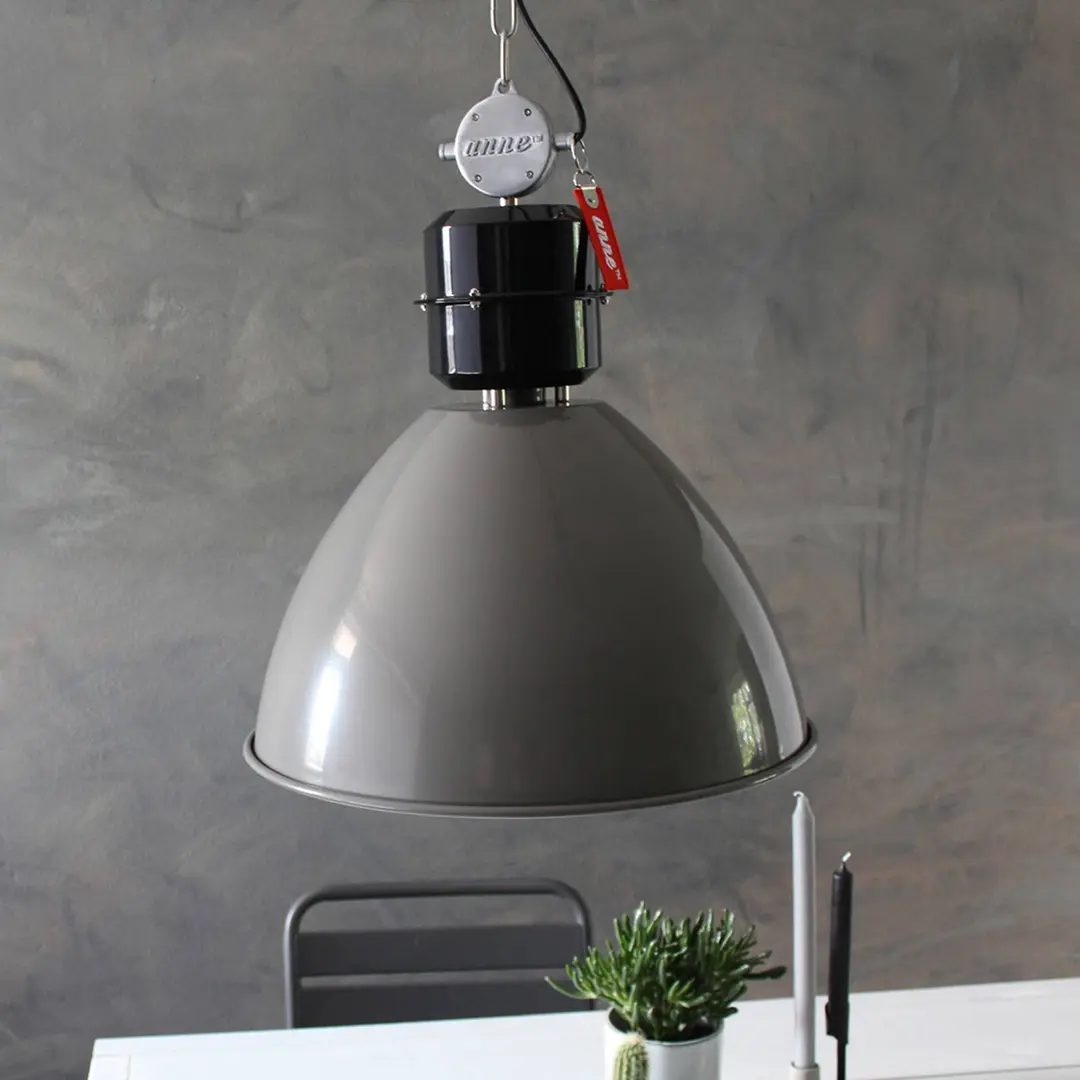 Steinhauer Pendelleuchte Frisk, grau, Ø 50 cm, Metall, E27
