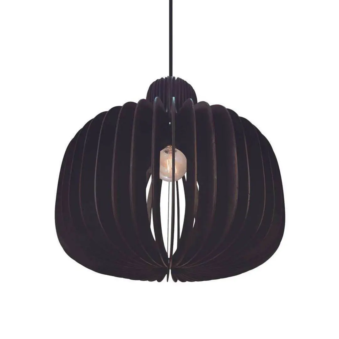 Nordlux Pendelleuchte Hazo, Ø 43 cm, schwarz, Holz
