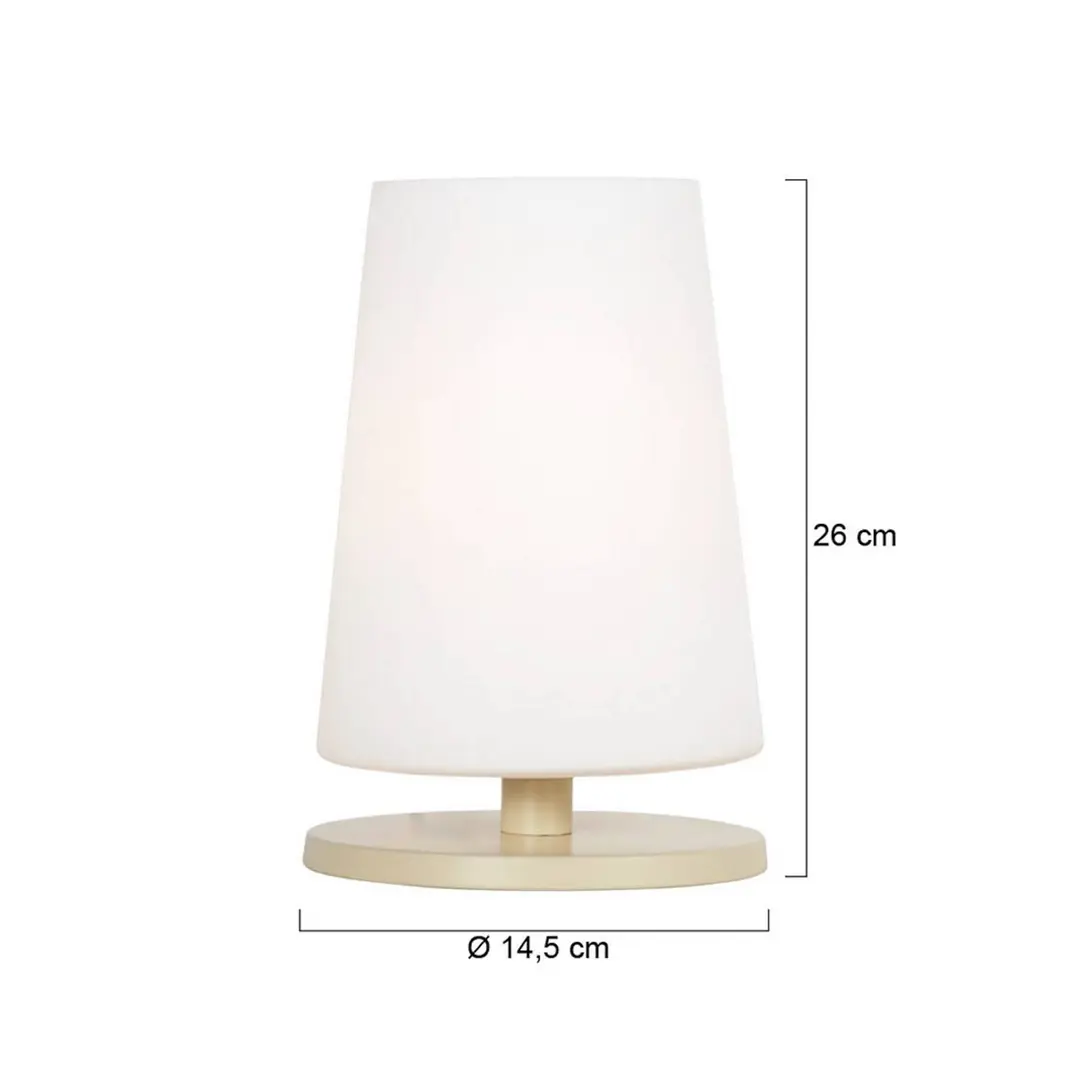 Steinhauer Tischlampe Ancilla, creme, Höhe 26 cm, Metall, Glas, E27