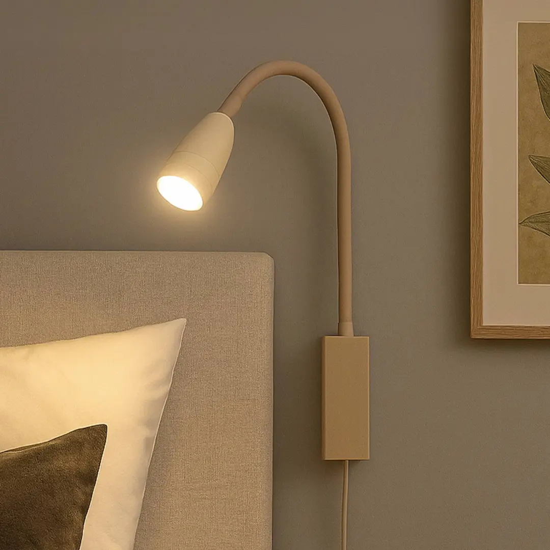 FISCHER & HONSEL LED-Wandleuchte Sten, sandfarben, Höhe 61 cm Gestensteuerung