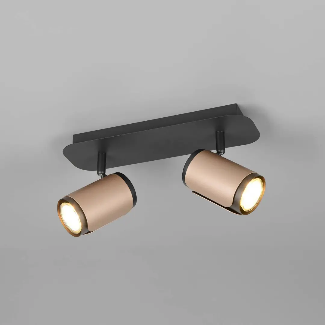 Trio Lighting Deckenstrahler Gillan, coffee, 2-flammig, Metall, GU10
