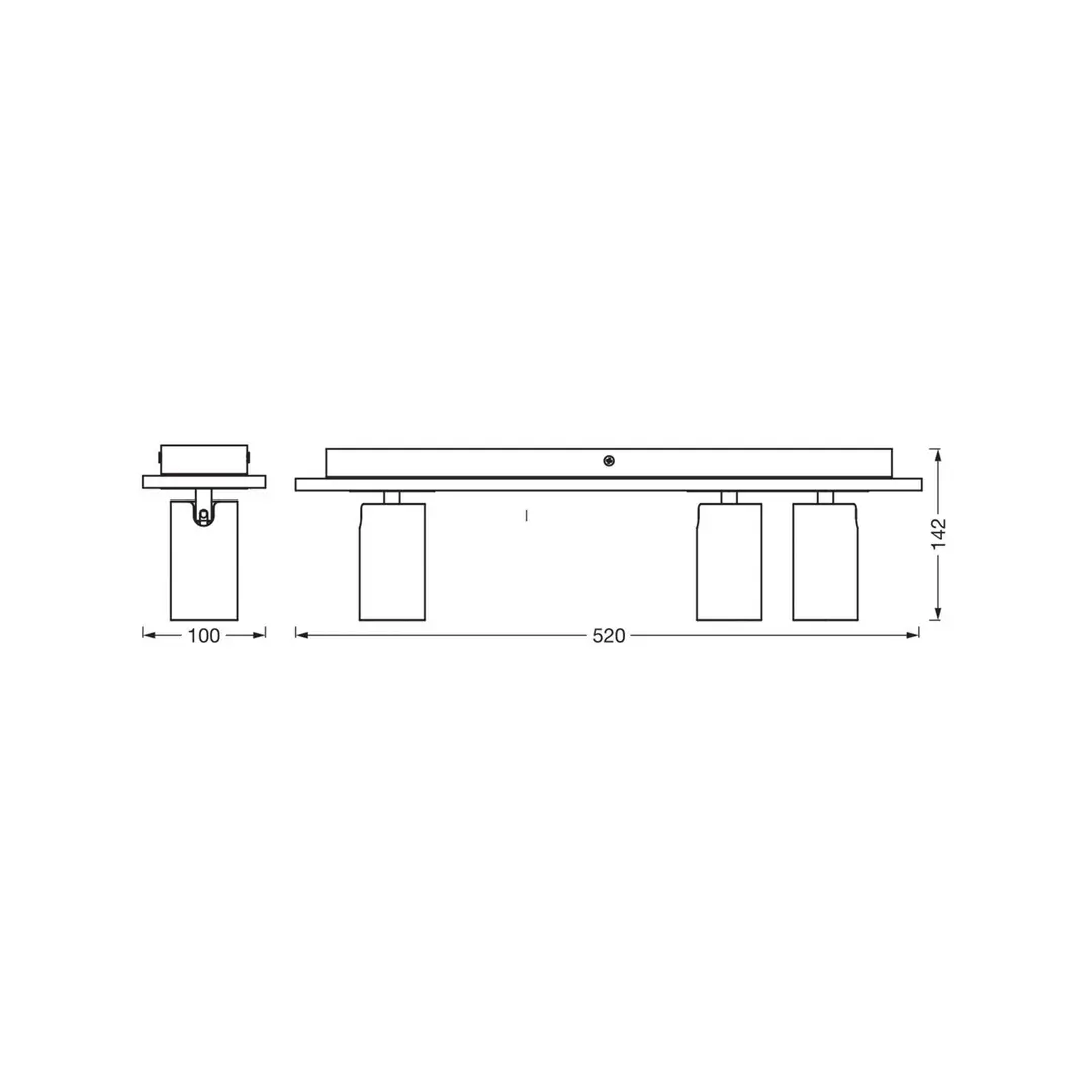OSRAM Deckenstrahler MERCURY, weiß, 3 Spots GU10-LED 927 dim