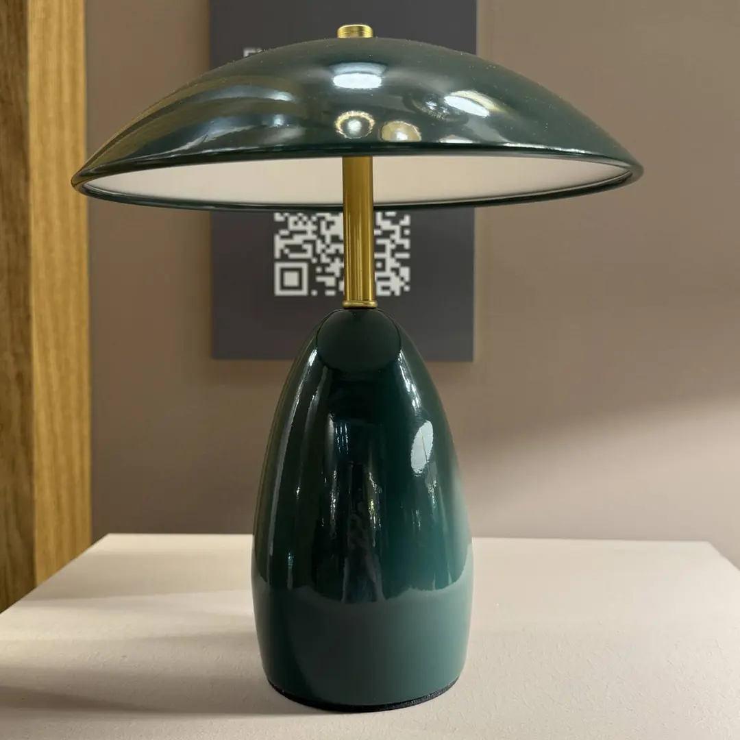 ELSTEAD LED-Akku-Tischlampe Poppy, grün, Höhe 27 cm, Metall, dimmbar