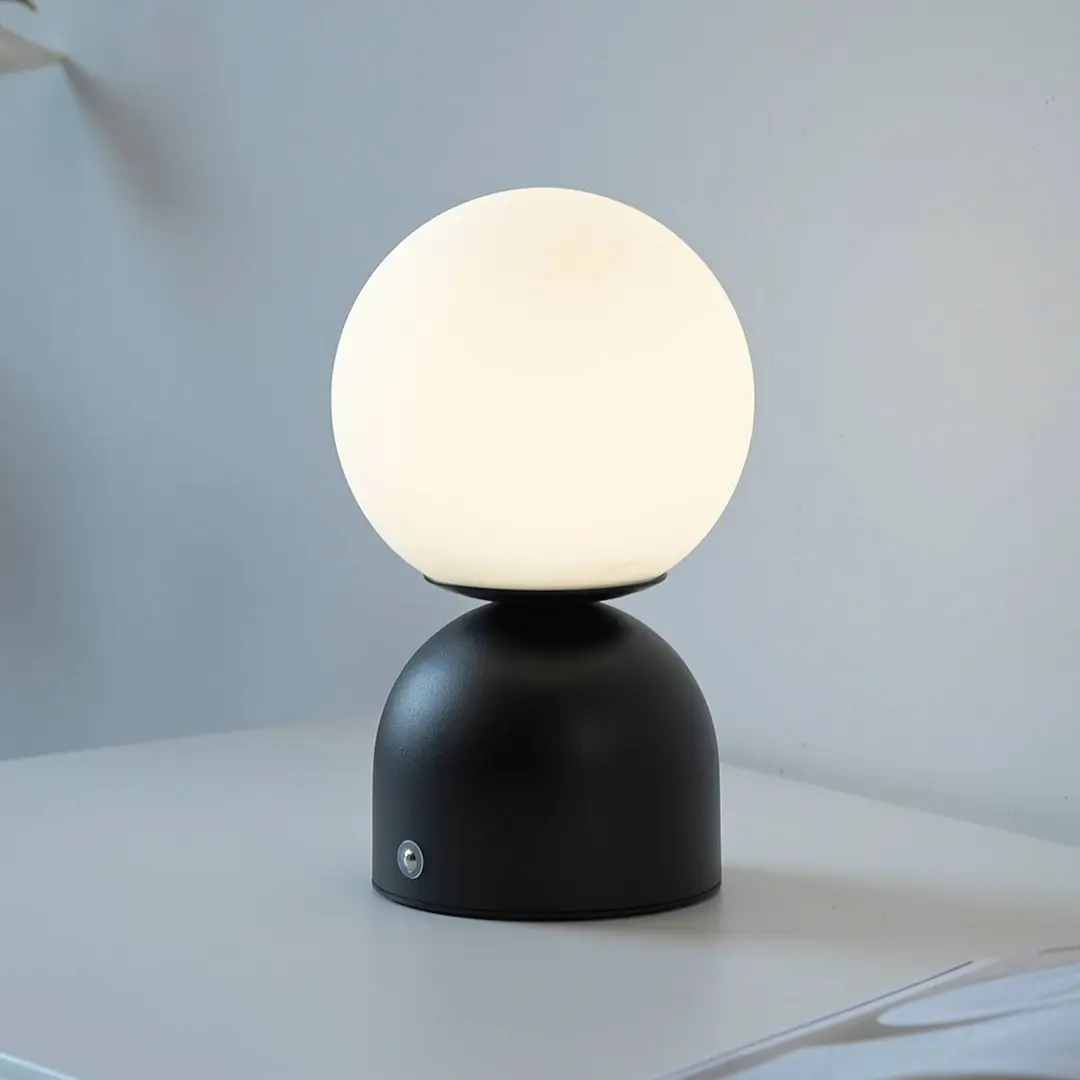 Schöner Wohnen LED-Akku-Tischlampe RUDI, schwarz, Höhe 20 cm, CCT, Touchdim