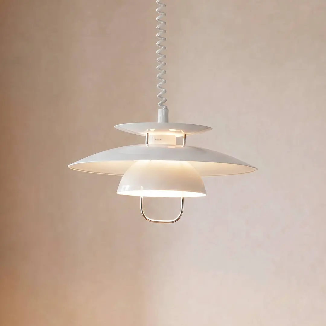 Lindby Hängelampe Nadija, weiß, 43 cm, höhenverstellbar, E27