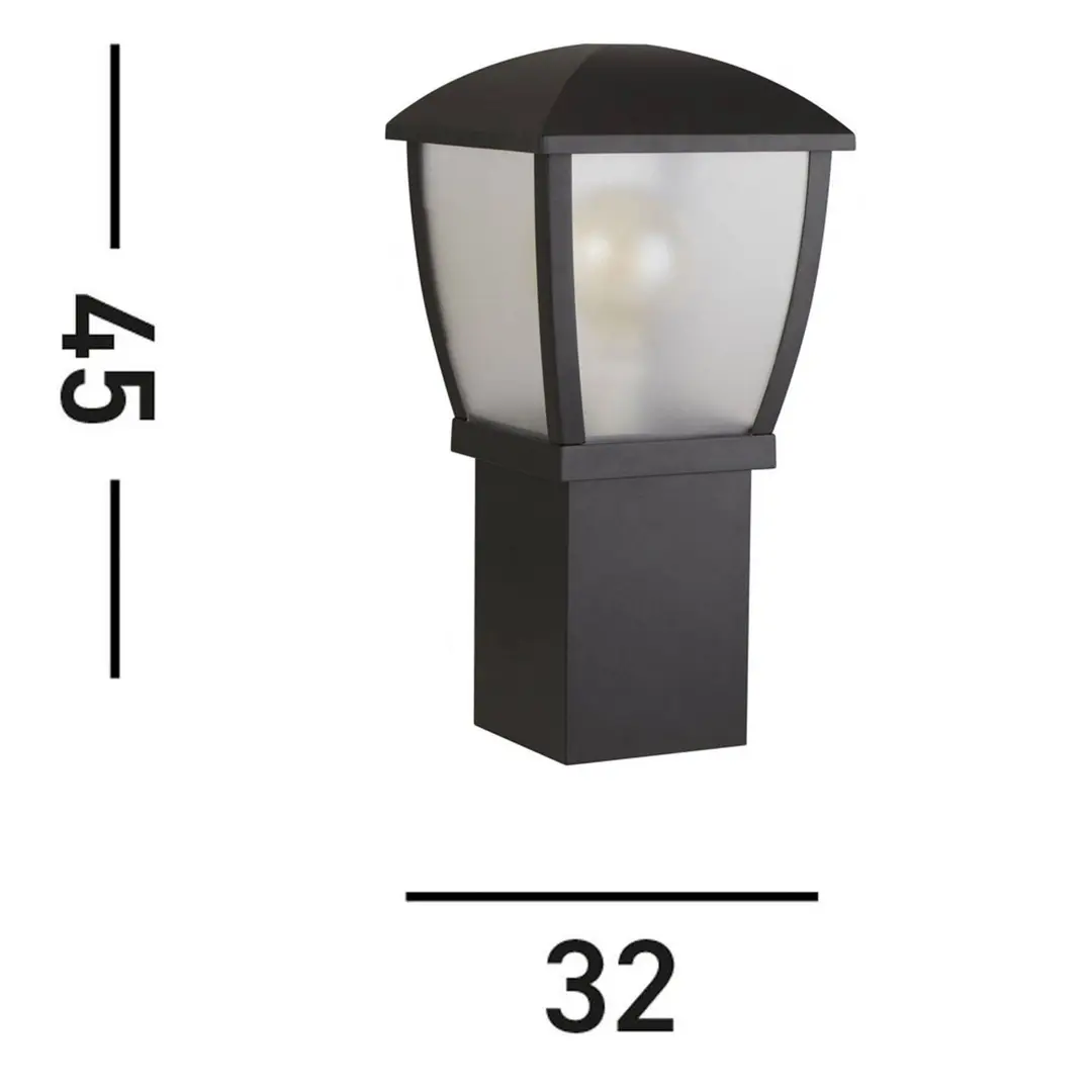 Searchlight Sockelleuchte Seattle, IP44, schwarz, Höhe 45 cm, Metall