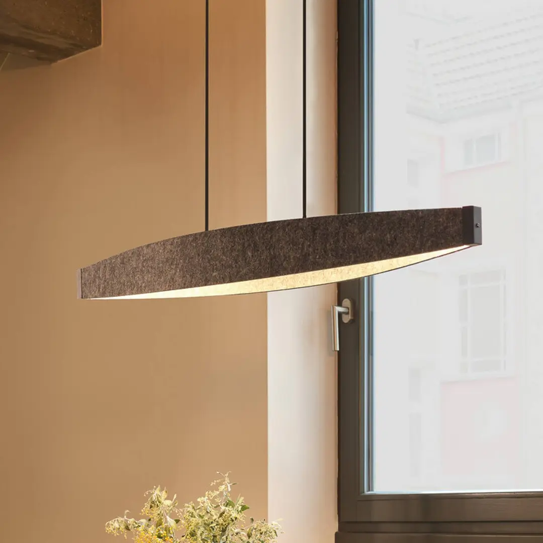 OSRAM LED-Hängelampe Decor Flat Felt, grau, Filz, 3.000 K
