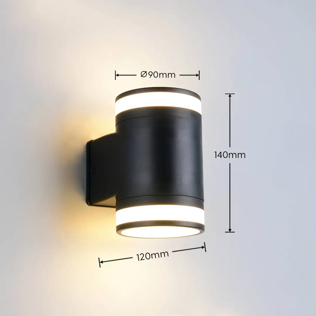 Reality Leuchten Außenwandlampe Cusco, schwarz, Höhe 14 cm, IP44, GX53-LED