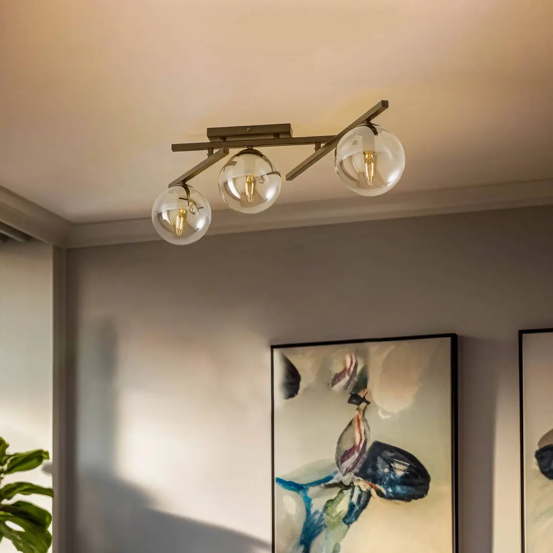 EMIBIG LIGHTING Deckenlampe Smart, schwarz/grafit, 3-flammig